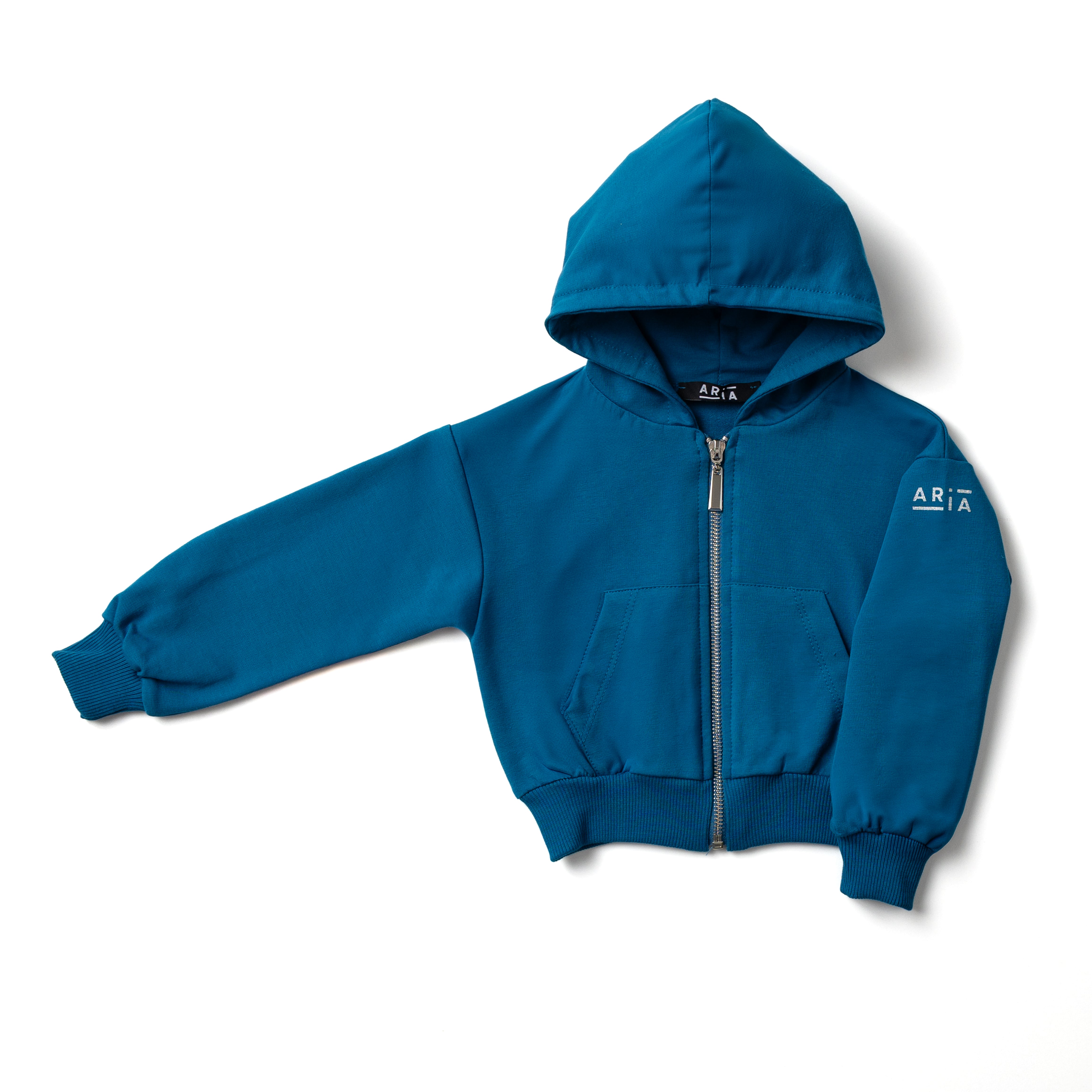 BIMBA – FELPA CORTA CON CAPPUCCIO E ZIP