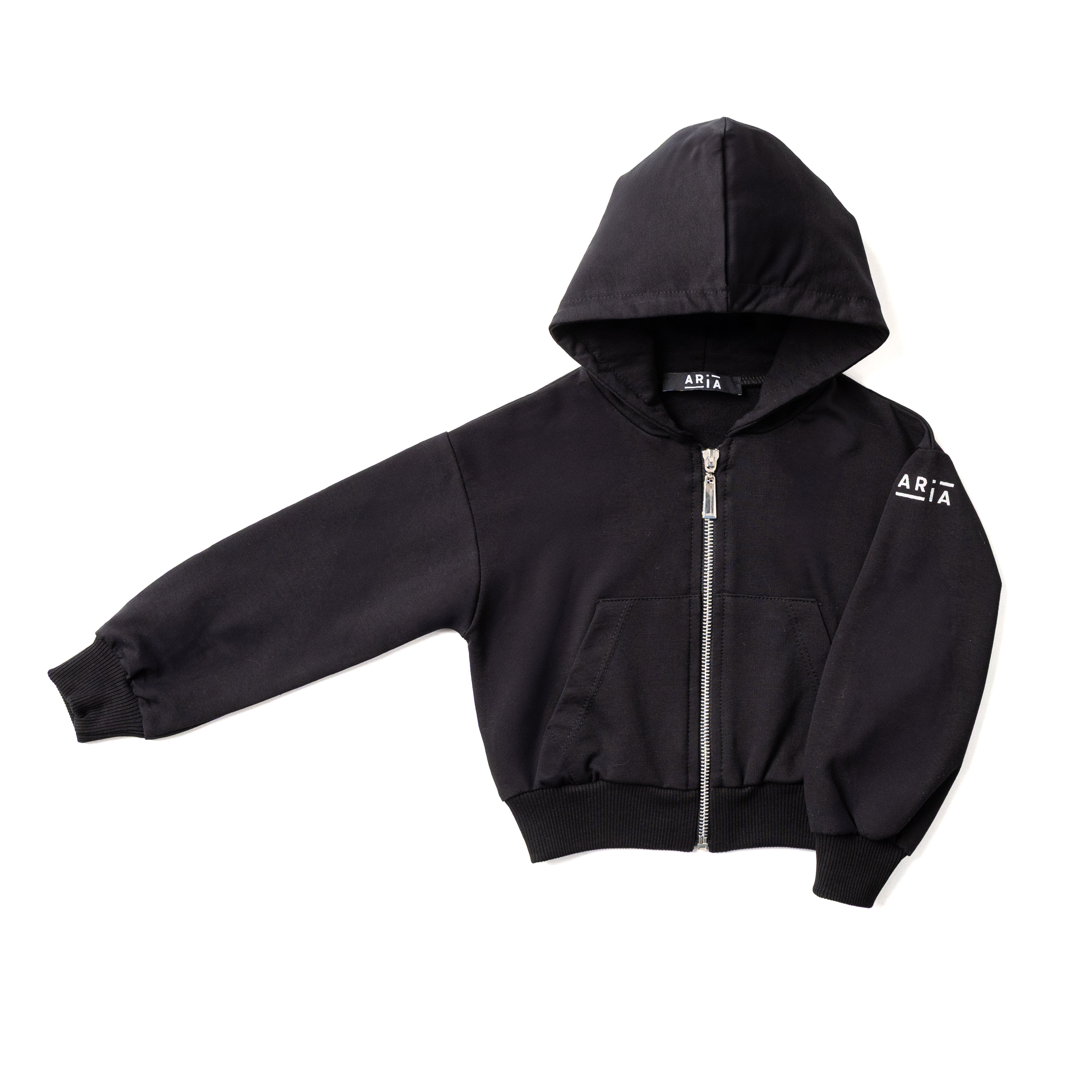 BIMBA – FELPA CORTA CON CAPPUCCIO E ZIP