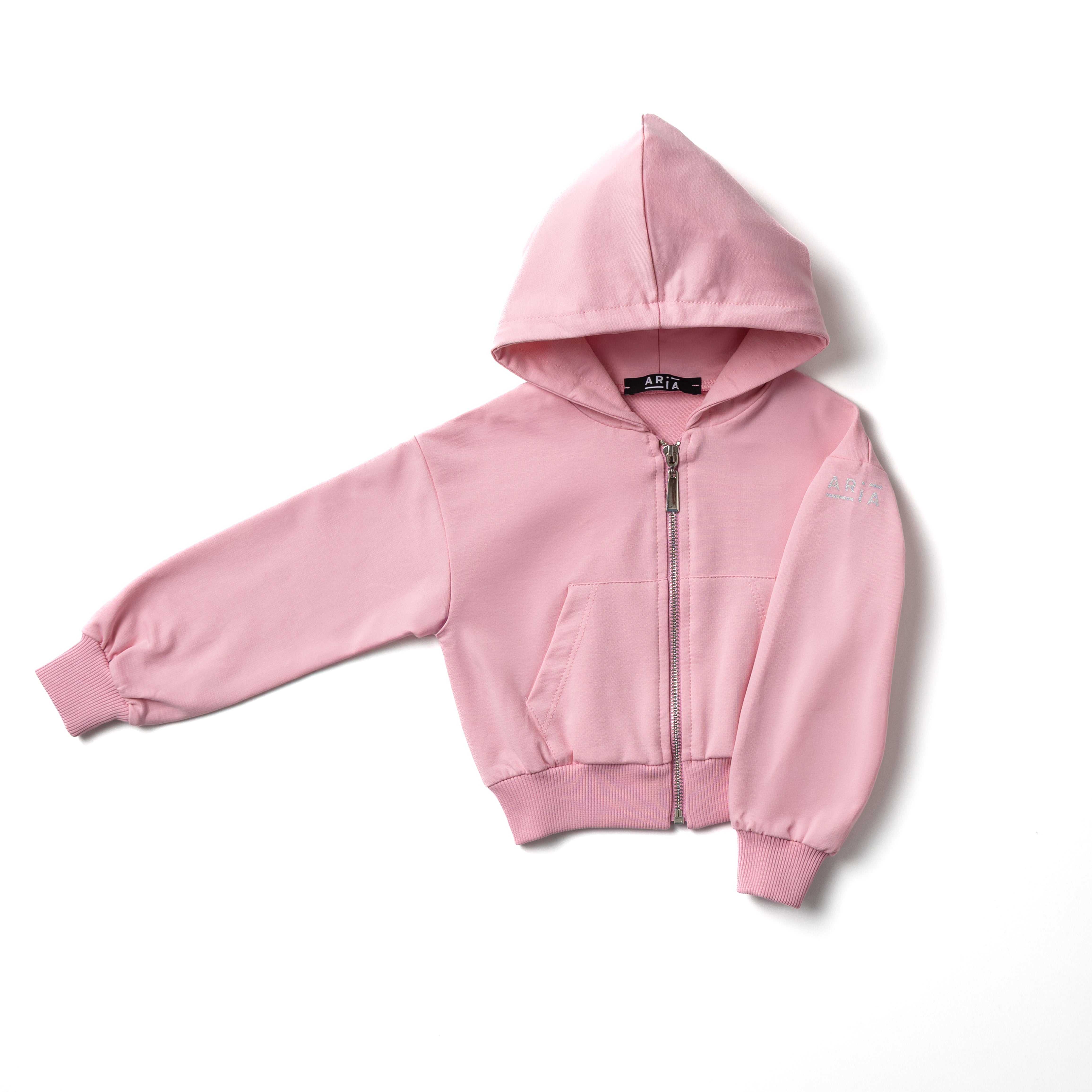 BIMBA – FELPA CORTA CON CAPPUCCIO E ZIP