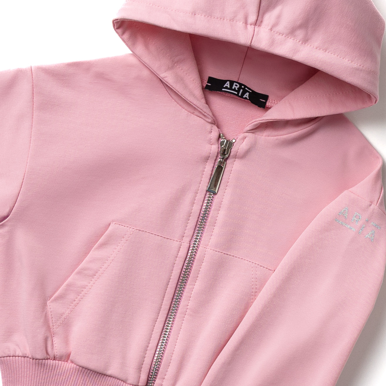 BIMBA – FELPA CORTA CON CAPPUCCIO E ZIP