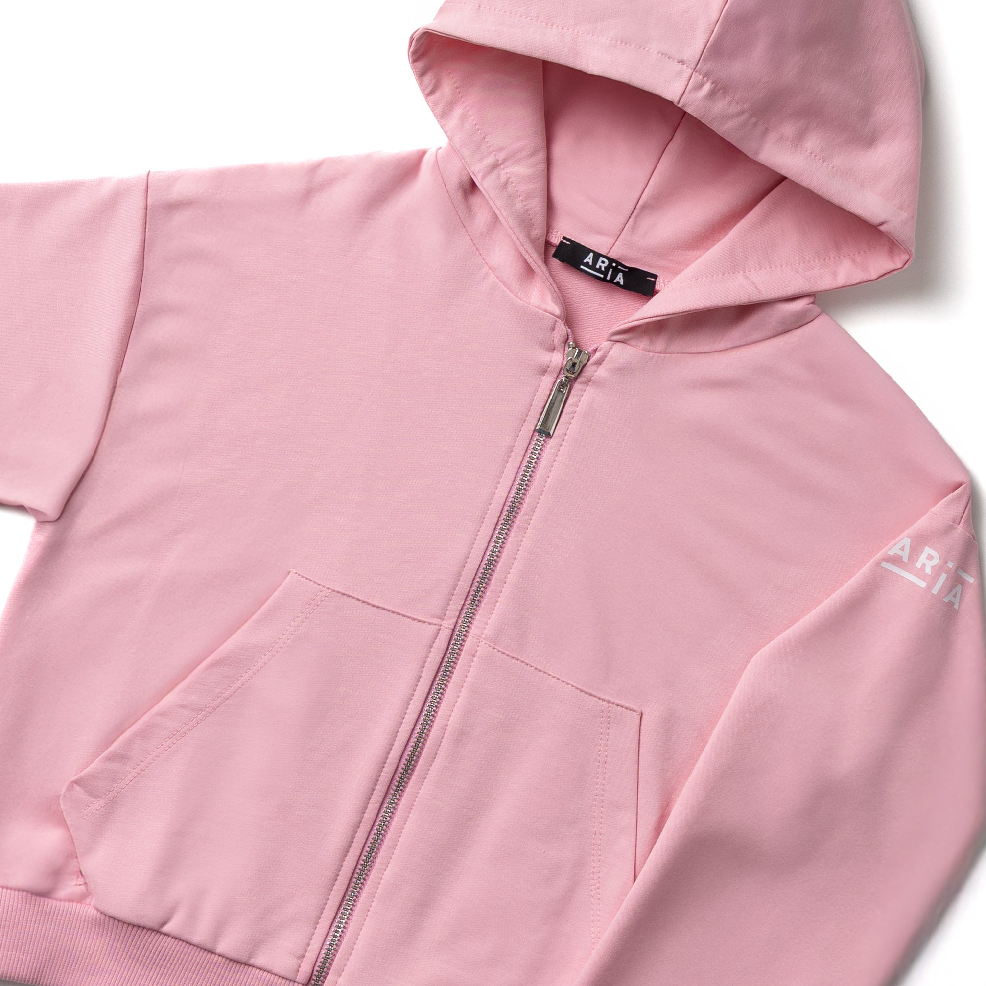 RAGAZZA – FELPA CORTA CON CAPPUCCIO E ZIP