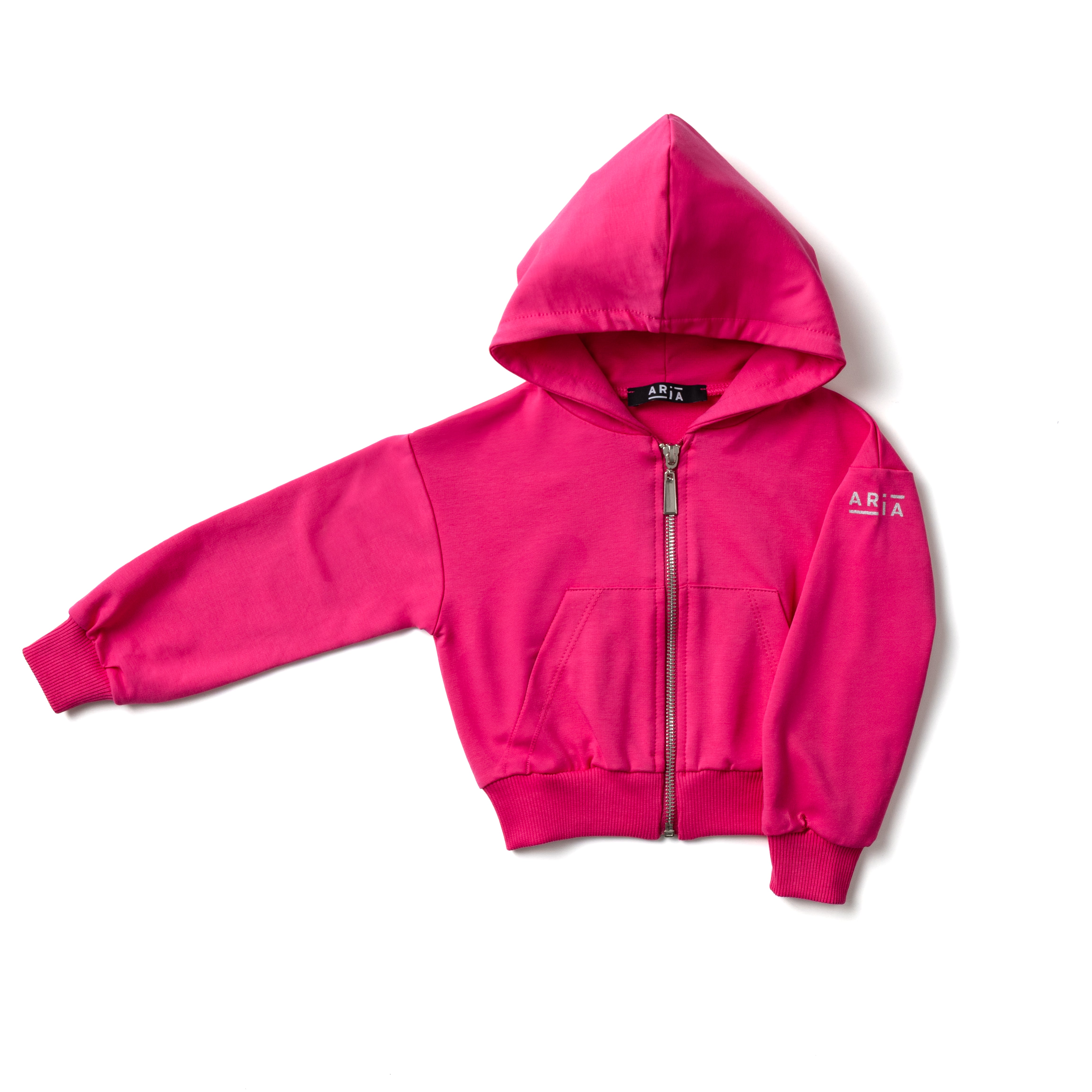 BIMBA – FELPA CORTA CON CAPPUCCIO E ZIP